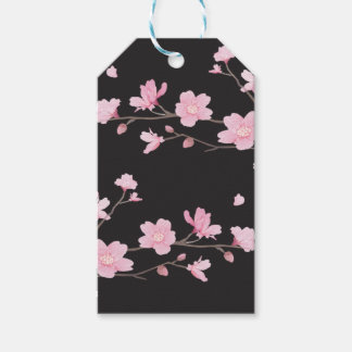 Cherry Blossom - zwart Cadeaulabel