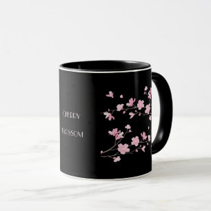 Cherry Blossom - zwart Mok