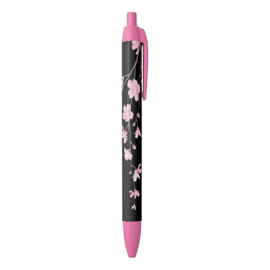 Cherry Blossom - zwart Zwarte Inkt Pen (Achterkant (Verticaal))