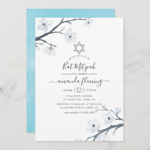 Cherry Blossoms Bat Mitzvah Kaart