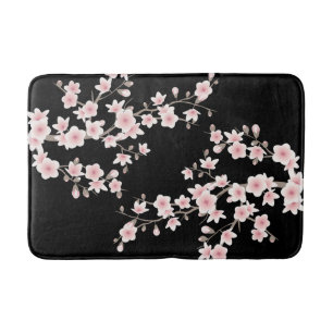 Cherry Blossoms BLUSH Roze Zwart Badmat