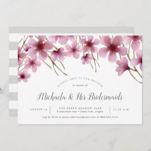 Cherry Blossoms Bridesmaitres Brunch Invitation