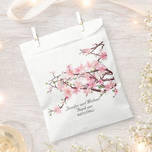 Cherry Blossoms Bruiloft Personaliseren Dank u Bedankzakje (Geknipt)