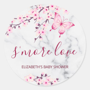 Cherry Blossoms Butterfly's meer Liefde Ronde Sticker