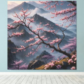 cherry blossoms canvas afdruk (Insitu (Houten vloer))