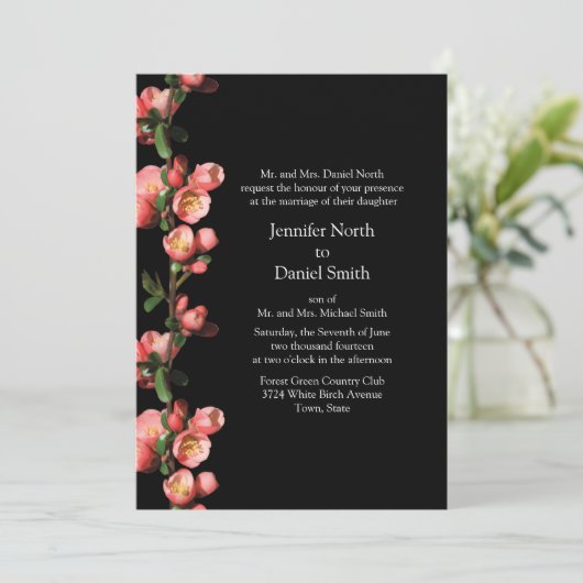 Cherry Blossoms Custom Wedding Invitations (Debout devant)