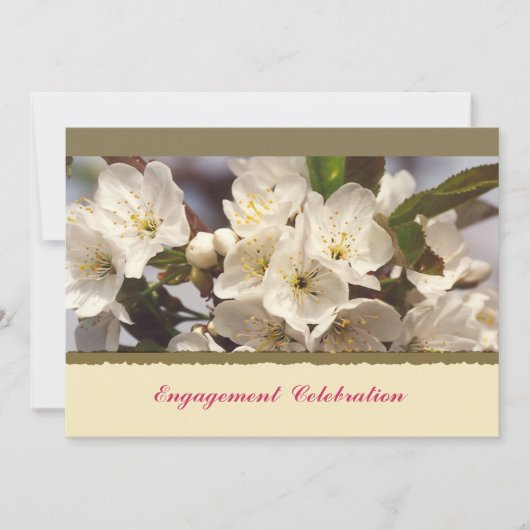 Cherry Blossoms Engagement Invitation Kaart (Voorkant)
