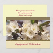 Cherry Blossoms Engagement Invitation Kaart (Voorkant / Achterkant)