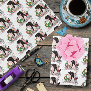 Cherry Blossoms Fairy Dragon Vriendschap Cadeaupapier