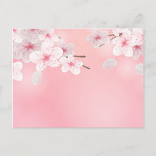 Cherry Blossoms Floral Background Flower Briefkaart