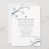Cherry Blossoms Floral Bat Mitzvah Kaart (Voorkant)