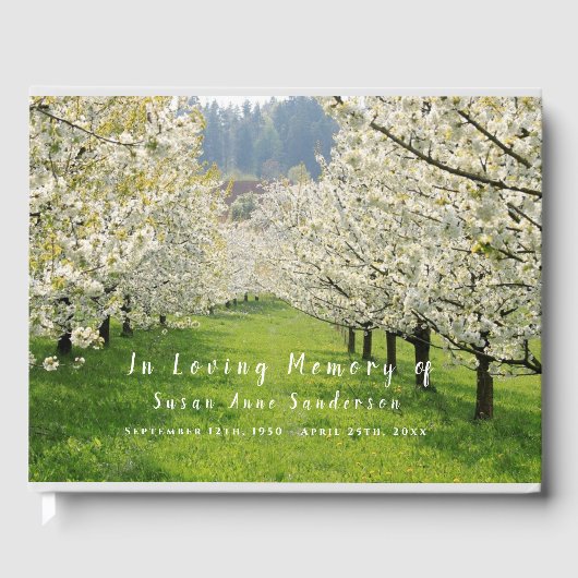 Cherry Blossoms Funeral Memorial Livre d'or (Recto)