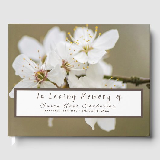 Cherry Blossoms Funeral Memorial Livre d'or (Recto)
