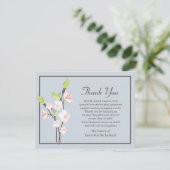 Cherry Blossoms Funeral Thank You Note Card Bedankkaart (Staand voorkant)