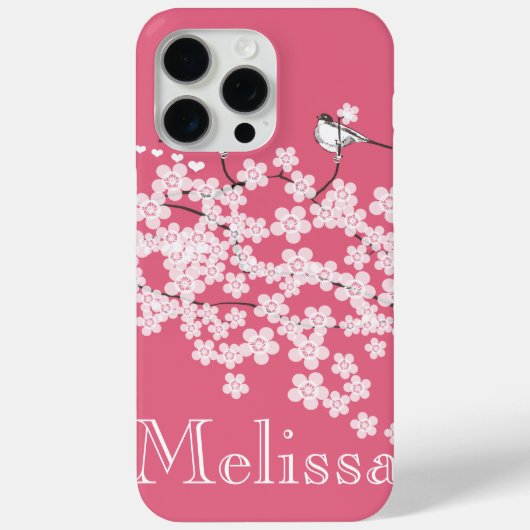 Cherry Blossoms Gepersonaliseerde iPhone case (Achterkant)