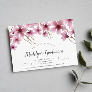 Cherry Blossoms Graduation Party Invitation