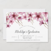 Cherry Blossoms Graduation Party Invitation (Devant)