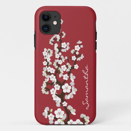 Cherry Blossoms iPhone 5 Coque-Mate Coque (rouge) (Dos)