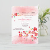 Cherry Blossoms Memorial Service Invitation (Debout devant)