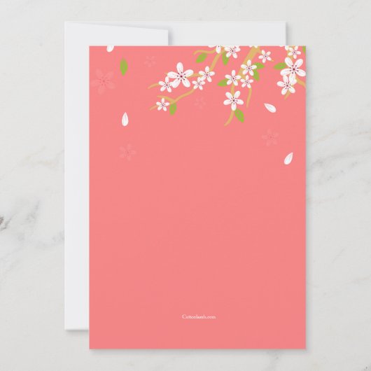 Cherry Blossoms New Home Faire-part (Dos)