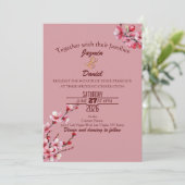 Cherry Blossoms Pastel Pink  Invitation (Debout devant)