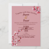 Cherry Blossoms Pastel Pink Invitation Kaart (Voorkant)