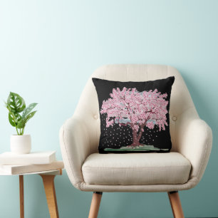 CHERRY BLOSSOMS PINK EN BLACK Sierkussen