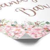 Cherry Blossoms Roos Gouden Vlinders Snoep Bar Poster (Hoek)