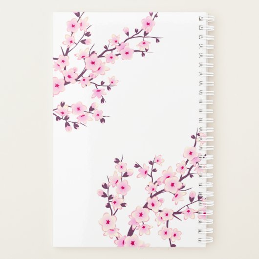 Cherry Blossoms Rose Blanc Ajouter Nom Et Année (Dos)