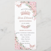 Cherry Blossoms Rose Gold Butterflies Programme mi (Devant)