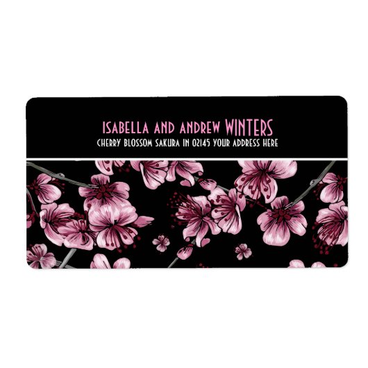 Cherry Blossoms Sakura Etiket (Voorkant)