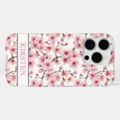 Cherry Blossoms Sakura Pattern Monogrammed Case-Mate iPhone Case (Achterkant (horizontaal))