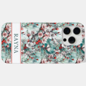Cherry Blossoms Sakura Print Monogrammed Case-Mate iPhone Case (Achterkant (horizontaal))
