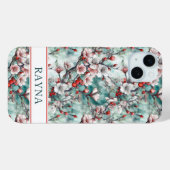 Cherry Blossoms Sakura Print Monogrammed Case-Mate iPhone Case (Achterkant (horizontaal))