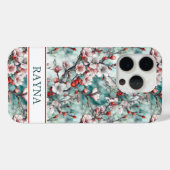 Cherry Blossoms Sakura Print Monogrammed Case-Mate iPhone Case (Achterkant (horizontaal))