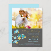 Cherry Blossoms Sakura Tortelduifjes Save The Date Kaart (Voorkant / Achterkant)