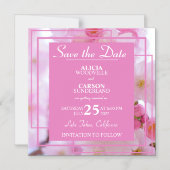 Cherry Blossom's Save the Date Invitation magnétiq (Recto)