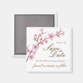 Cherry Blossoms Save the Date Wedding Magnet Magneet (Voorkant / Achterkant)