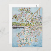 Cherry Blossoms Washington DC Painterly Watercolor Briefkaart (Voorkant / Achterkant)