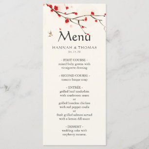Cherry Blossoms Waterverf Bruiloft Menu