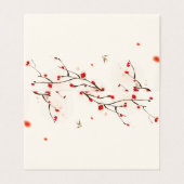 Cherry Blossoms Waterverf Tafel Plaats Kaart (Buitenkant ongevouwen)