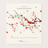 Cherry Blossoms Waterverf Trouwtafel Plaats Kaart (Buitenkant ongevouwen)