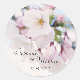 Cherry Blossoms Wedding Favor Label