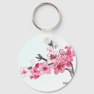 Cherry blosspiroze bloemen sleutelhanger