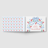 Cherry Blue Bow Baby shower Gastenboek (Volledig)