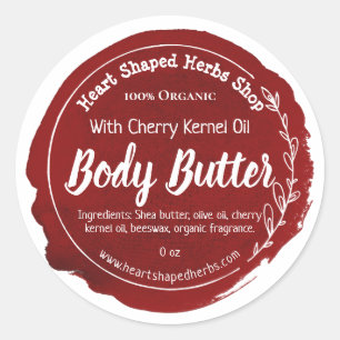  Cherry Body Butter Label Handgemaakt