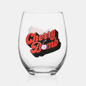 Cherry Bomb Stemless Wine Glass Wijnglas Zonder Voet (Achterkant)