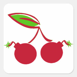 Cherry Bomb Vierkante Sticker