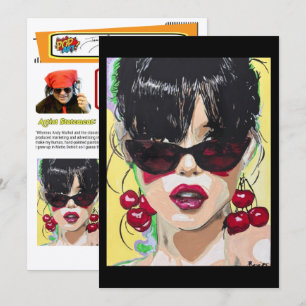 ‘Cherry Bombshell’-schilderij op een kleine print Kaart