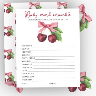 Cherry boog baby shower Baby woord scramble spel